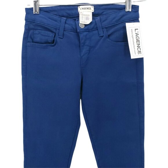 L’AGENCE Indigo Blue Skinny Stretch Jeans Low Rise Ankle Size 25 NWT - Picture 2 of 6